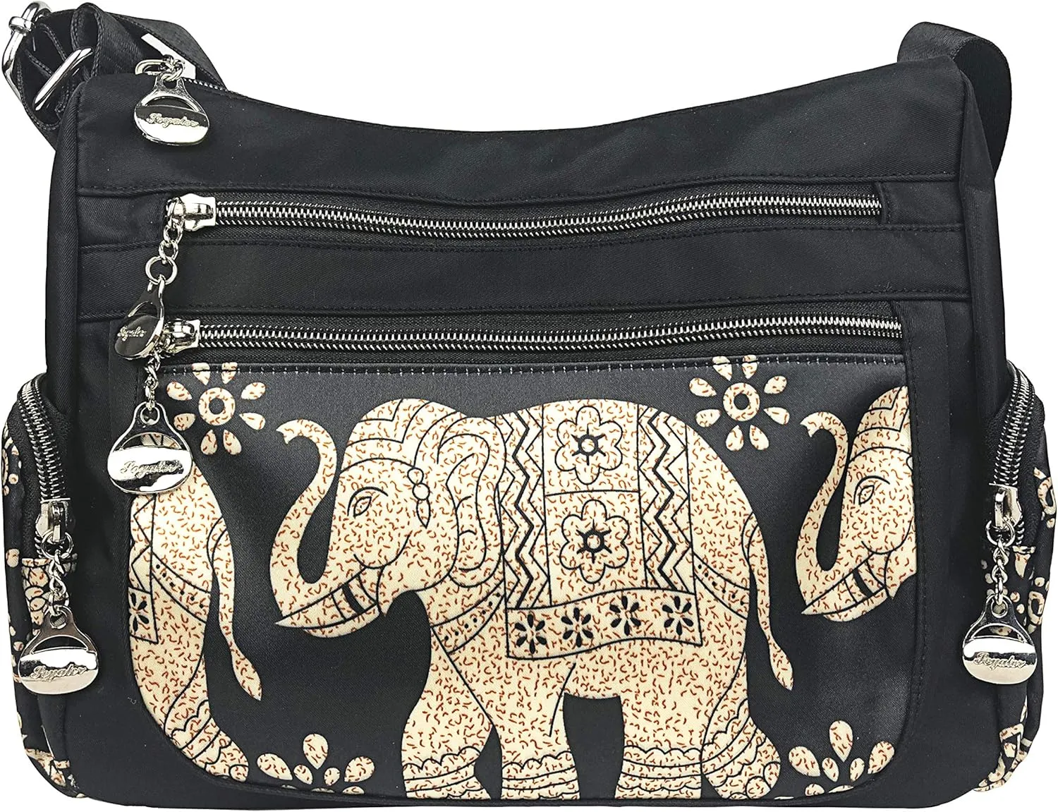 Crossbody Bag for Women Multi Pocket Shoulder Bag Boho Elephant Bag Casual Nylon Purse Handbag