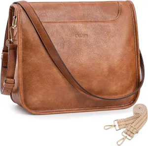 Crossbody Bags For Women Trendy Vegan Leather Travel Bags Shoulder Purses For Women With 2 Adjustable Strap