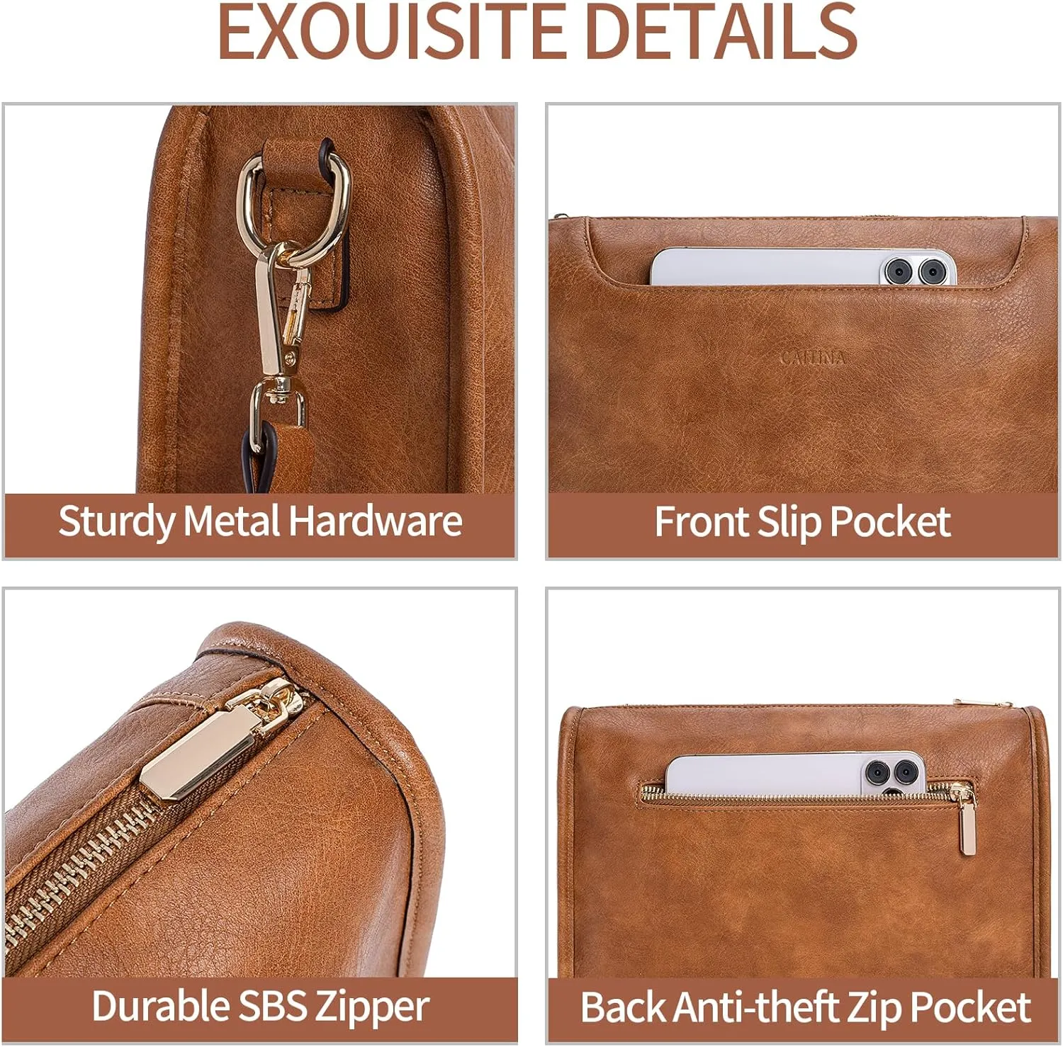 Crossbody Bags For Women Trendy Vegan Leather Travel Bags Shoulder Purses For Women With 2 Adjustable Strap