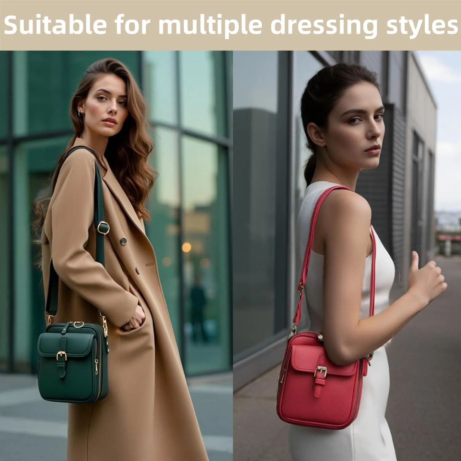 Crossbody Leather Bag,2025 New Women's Crossbody Anti Theft Leather Bags,Small Purse with Card Slots