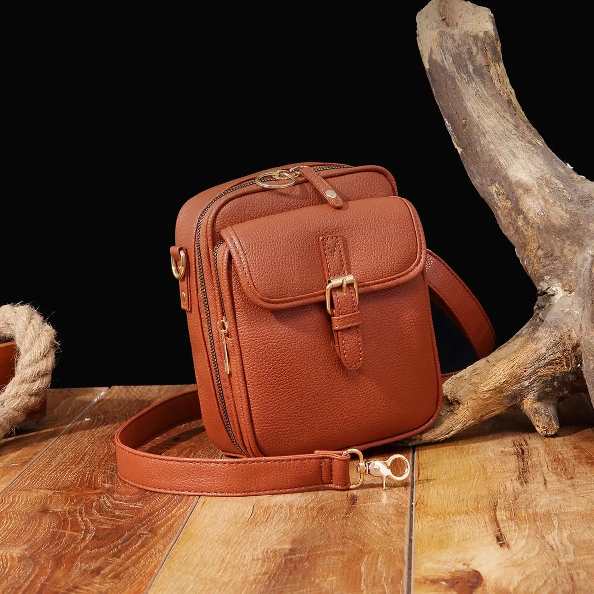 Crossbody Leather Bag,2025 New Women's Crossbody Anti Theft Leather Bags,Small Purse with Card Slots