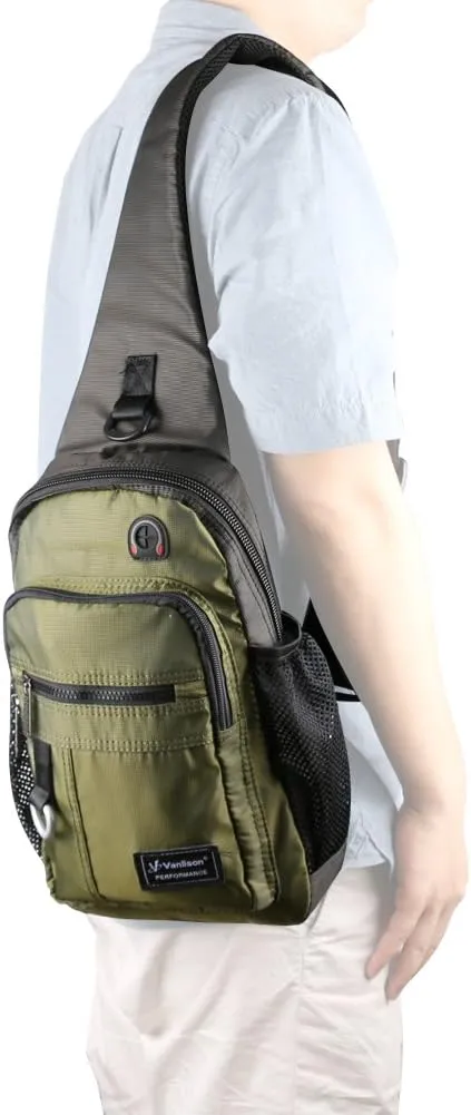Crossbody Sling Bag Backpack for Men & Women Army Green