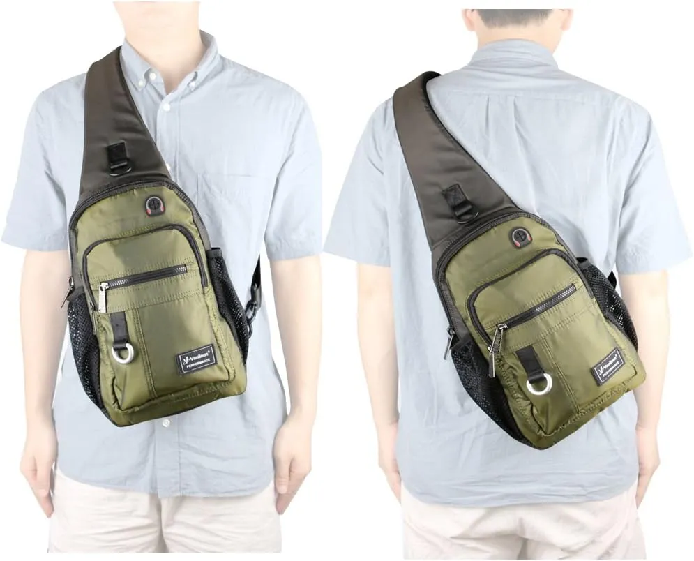 Crossbody Sling Bag Backpack for Men & Women Army Green