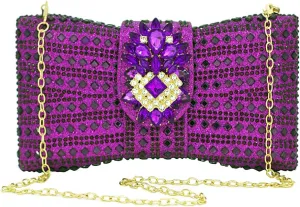 Crystal Clutch Bling Purses For Women Novelty Bow Evening Bag Silver Rhinestone Party Handbag