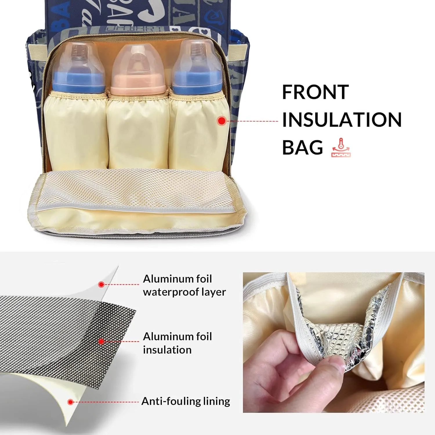 Custom Name Boy Baby Bags, Nylon Personalized Diaper Bag Backpack for Baby Boy Mom, Large Capacity, Waterproof, Multifunctional, Adjustable Shoulder Straps