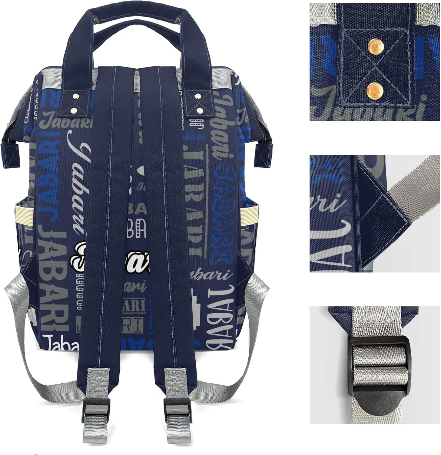 Custom Name Boy Baby Bags, Nylon Personalized Diaper Bag Backpack for Baby Boy Mom, Large Capacity, Waterproof, Multifunctional, Adjustable Shoulder Straps