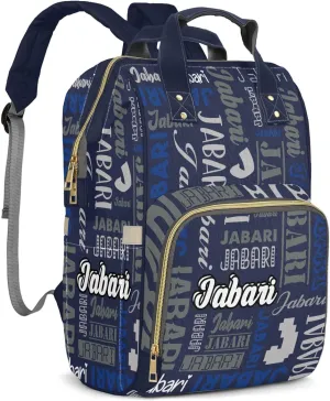 Custom Name Boy Baby Bags, Nylon Personalized Diaper Bag Backpack for Baby Boy Mom, Large Capacity, Waterproof, Multifunctional, Adjustable Shoulder Straps
