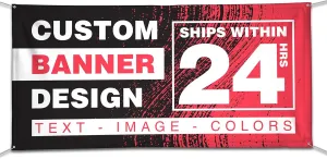 Customized Banner Full Color Printing, Custom Banner, 13oz Vinyl for Indoor & Outdoor Use, Add any Image or Text