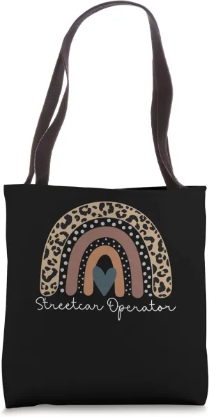 Cute Leopard Boho Rainbow for Streetcar Operator Squad Tote Bag