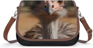 Cute Ostrich Shoulder Bags PU Leather Shoulder Handbag Large Capacity Crossbody Bag for Women