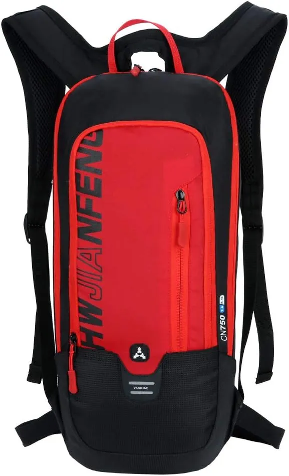 Cycling Backpack Mountain Bike Rucksack for Men Women Travel Outdoor Sports Motorcycle Bicycle Riding Nylon Daypack Handbag, Black Red