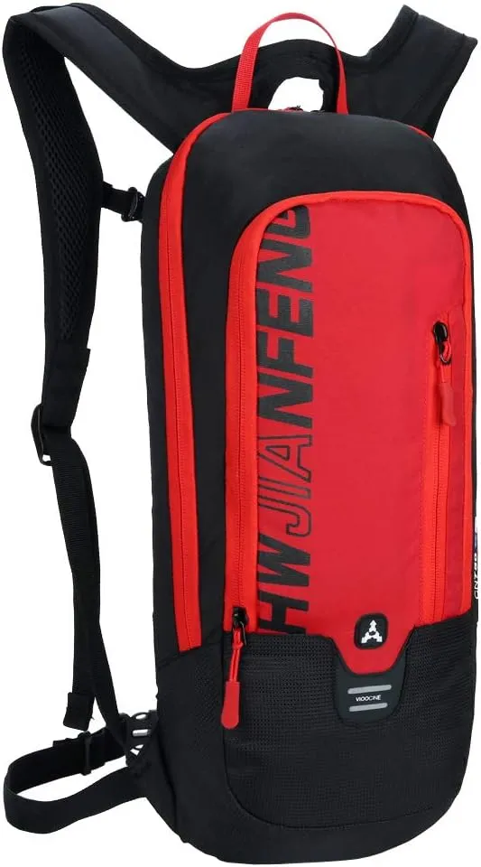 Cycling Backpack Mountain Bike Rucksack for Men Women Travel Outdoor Sports Motorcycle Bicycle Riding Nylon Daypack Handbag, Black Red