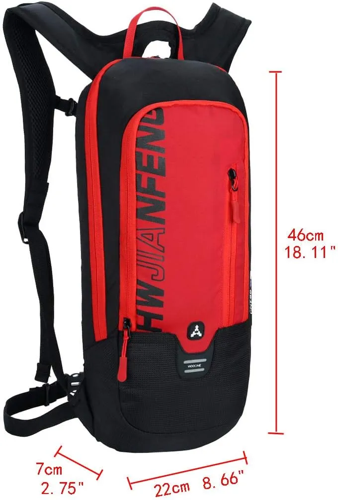 Cycling Backpack Mountain Bike Rucksack for Men Women Travel Outdoor Sports Motorcycle Bicycle Riding Nylon Daypack Handbag, Black Red