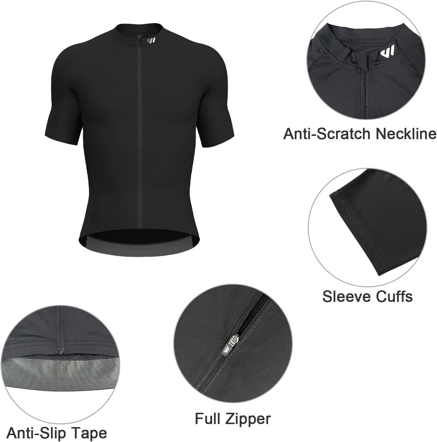 Cycling Jersey Men Short Sleeve, Road Bike Jerseys Full Zipper with Pockets, Bicycle Clothing Breathable Quick Dry