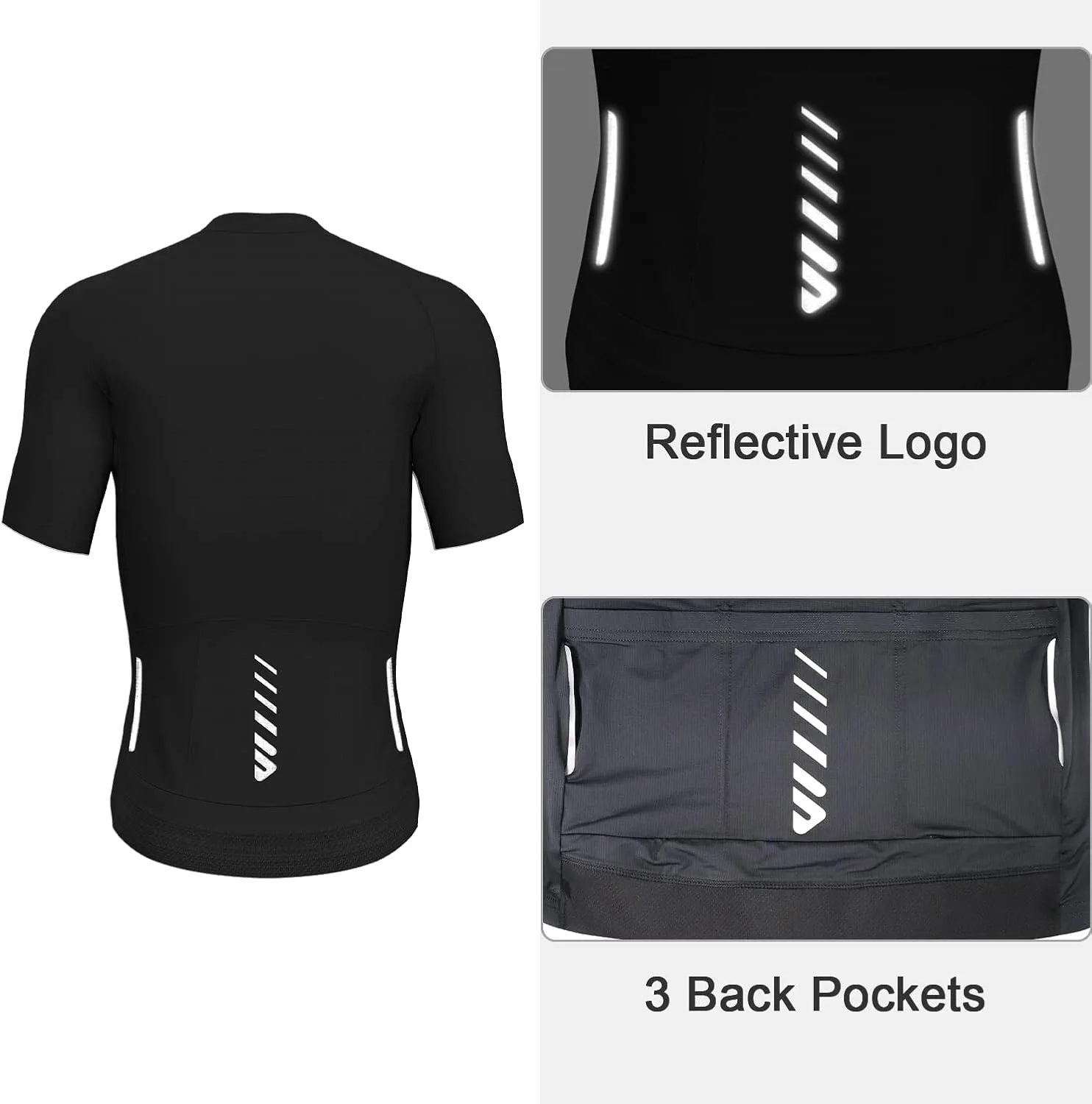 Cycling Jersey Men Short Sleeve, Road Bike Jerseys Full Zipper with Pockets, Bicycle Clothing Breathable Quick Dry