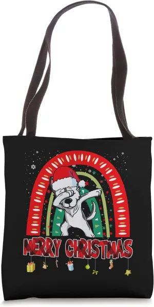 Dabbing Husky Dog Boho Rainbow Funny Christmas Xmas Tote Bag