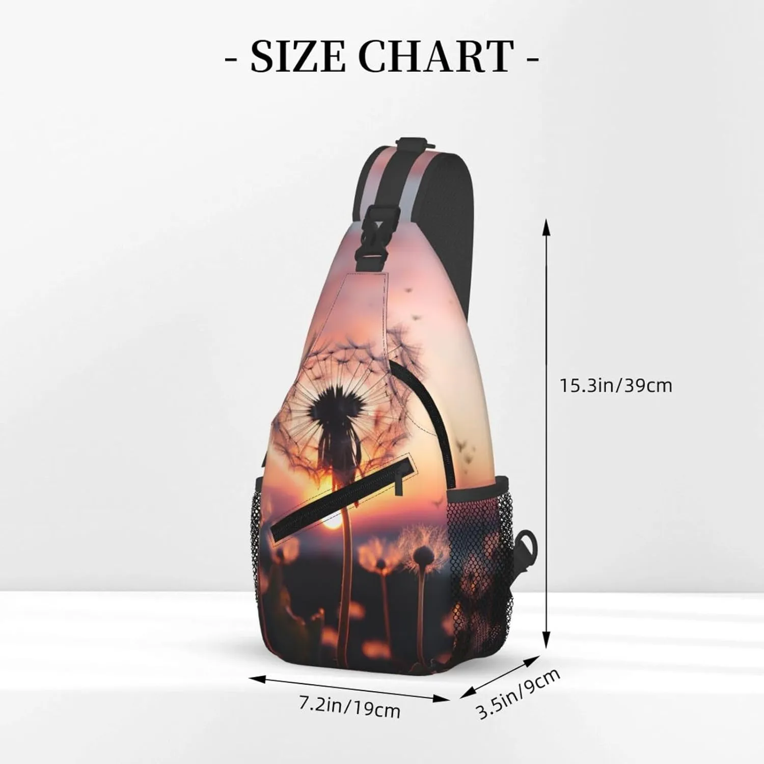 Dandelion In The Sunset Sling Bag Backpack For Men Cross Chest Bag Crossbody Shoulder Bag Travel Hiking Daypack