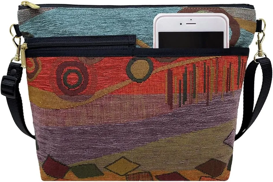 Danny K. Women's Tapestry Bag Shoulder Handbag, Large Zipper Purse Handmade in the USA