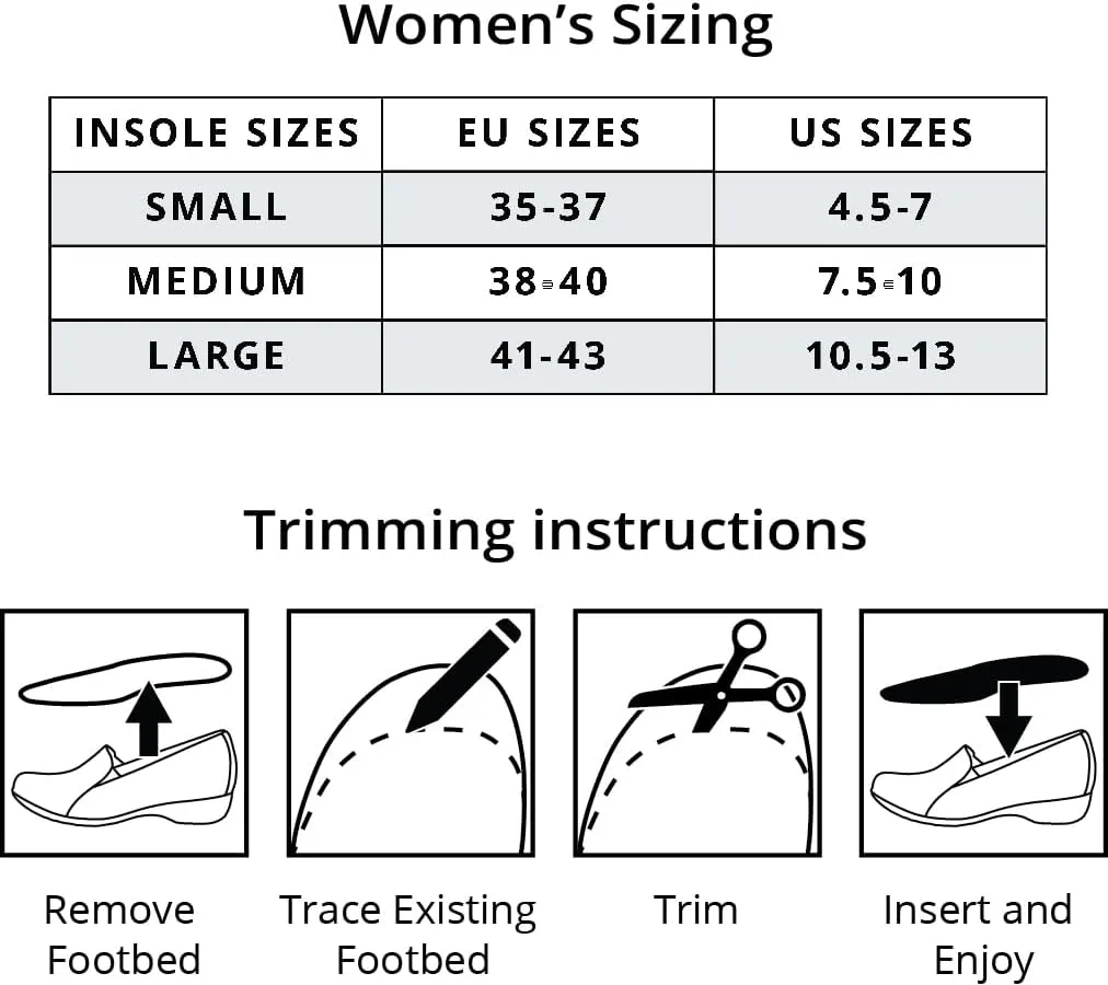 Dansko Women's Trimmable All-Day Comfort Footbed with Dansko Natural Arch Technology - Lightweight EVA for Flexibility and Softness, Arch Stabilizer for All-Day Support Small