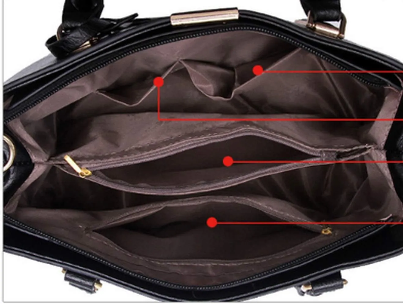 Dayfine Women's PU Leather Handbag Business Commuter Bag Large Capacity Shoulder Bag