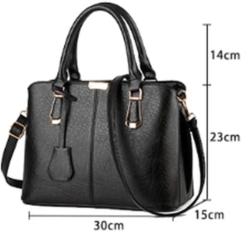 Dayfine Women's PU Leather Handbag Business Commuter Bag Large Capacity Shoulder Bag