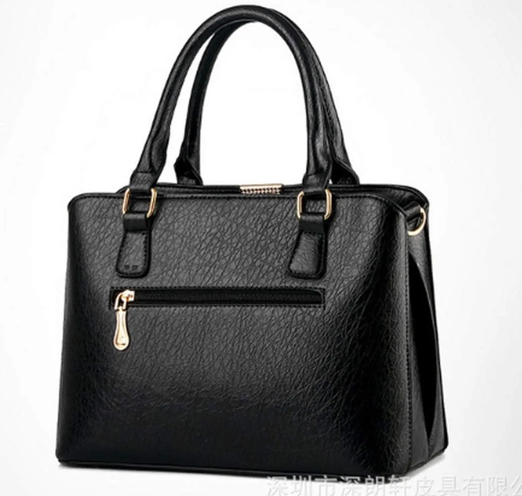 Dayfine Women's PU Leather Handbag Business Commuter Bag Large Capacity Shoulder Bag