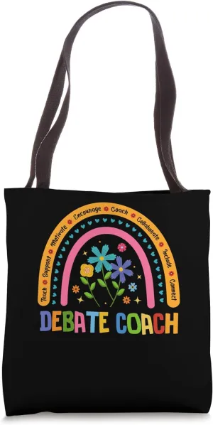 Debate Coach Rainbow Flower Colorful Back To School Tote Bag