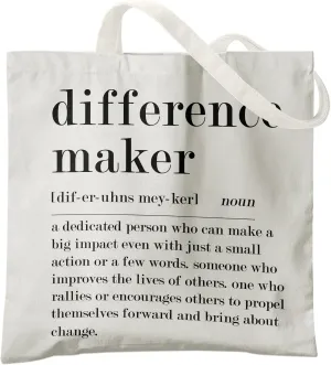 Difference Maker Sign Canvas Tote Bag -ToteBag, Thank You Gift for Women, Assistant Principal Appreciation Gifts