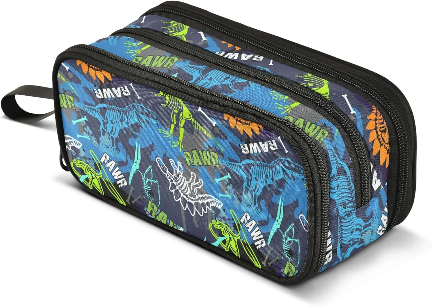 Dinosaur Fossil Pencil Bag Large Capacity Pencil Case Pouch Simple Stationery Bag
