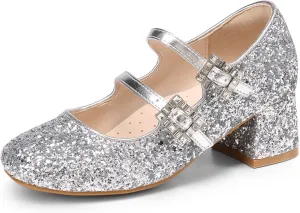 DREAM PAIRS Girls Dress Shoes Mary Jane Double Straps High Heel Easter Wedding Party Church Princess Communion Pumps for Little/Big Kids