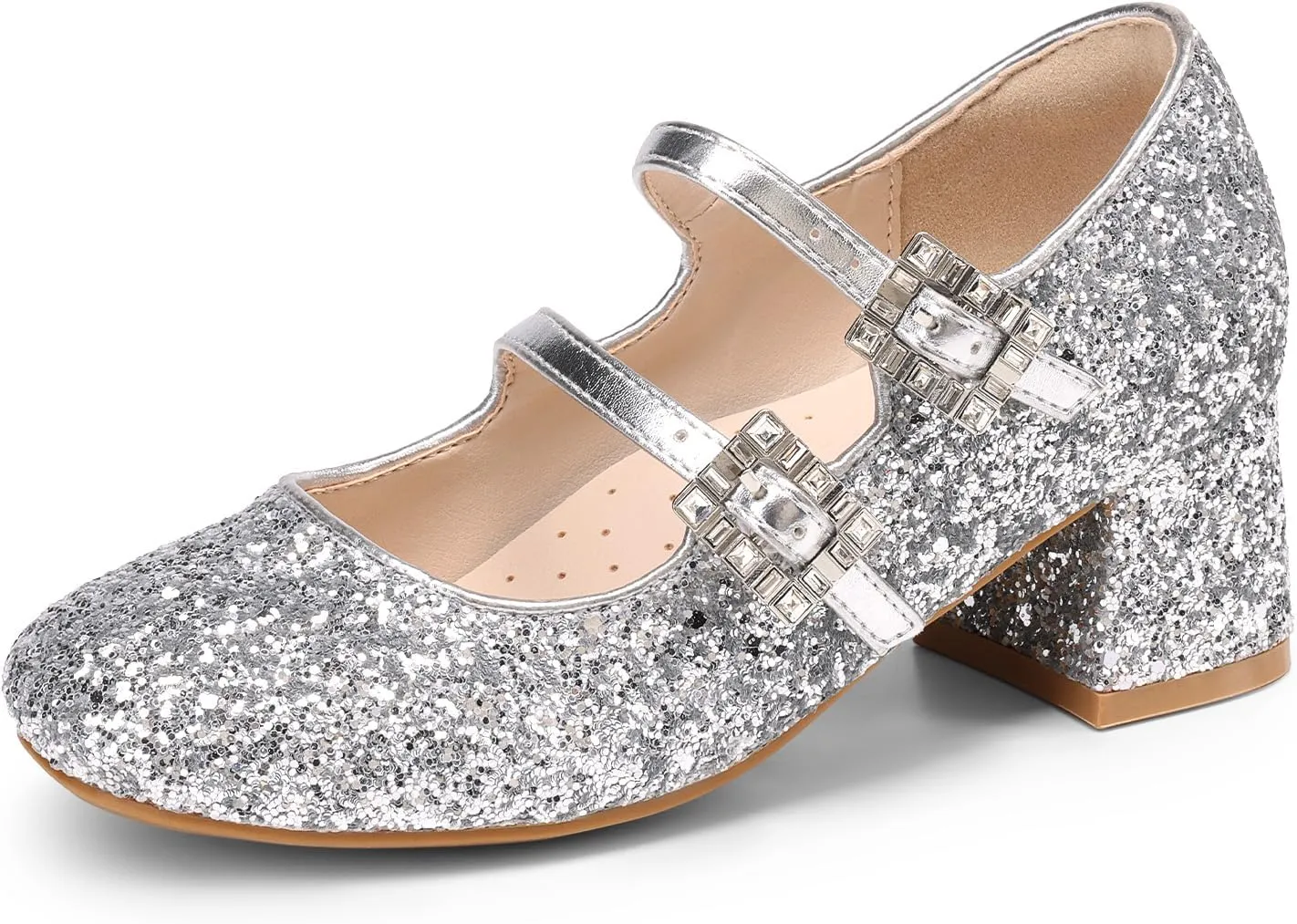 DREAM PAIRS Girls Dress Shoes Mary Jane Double Straps High Heel Easter Wedding Party Church Princess Communion Pumps for Little/Big Kids