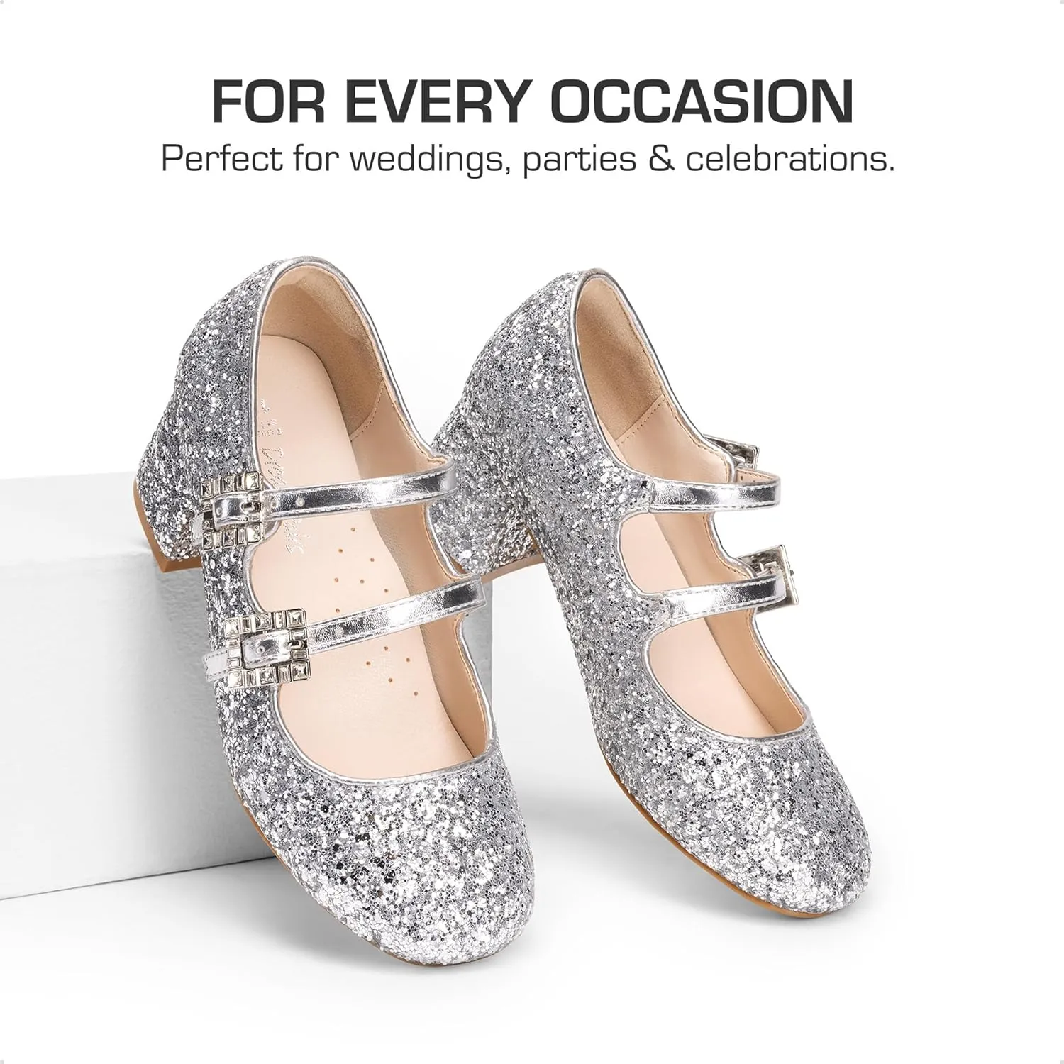 DREAM PAIRS Girls Dress Shoes Mary Jane Double Straps High Heel Easter Wedding Party Church Princess Communion Pumps for Little/Big Kids