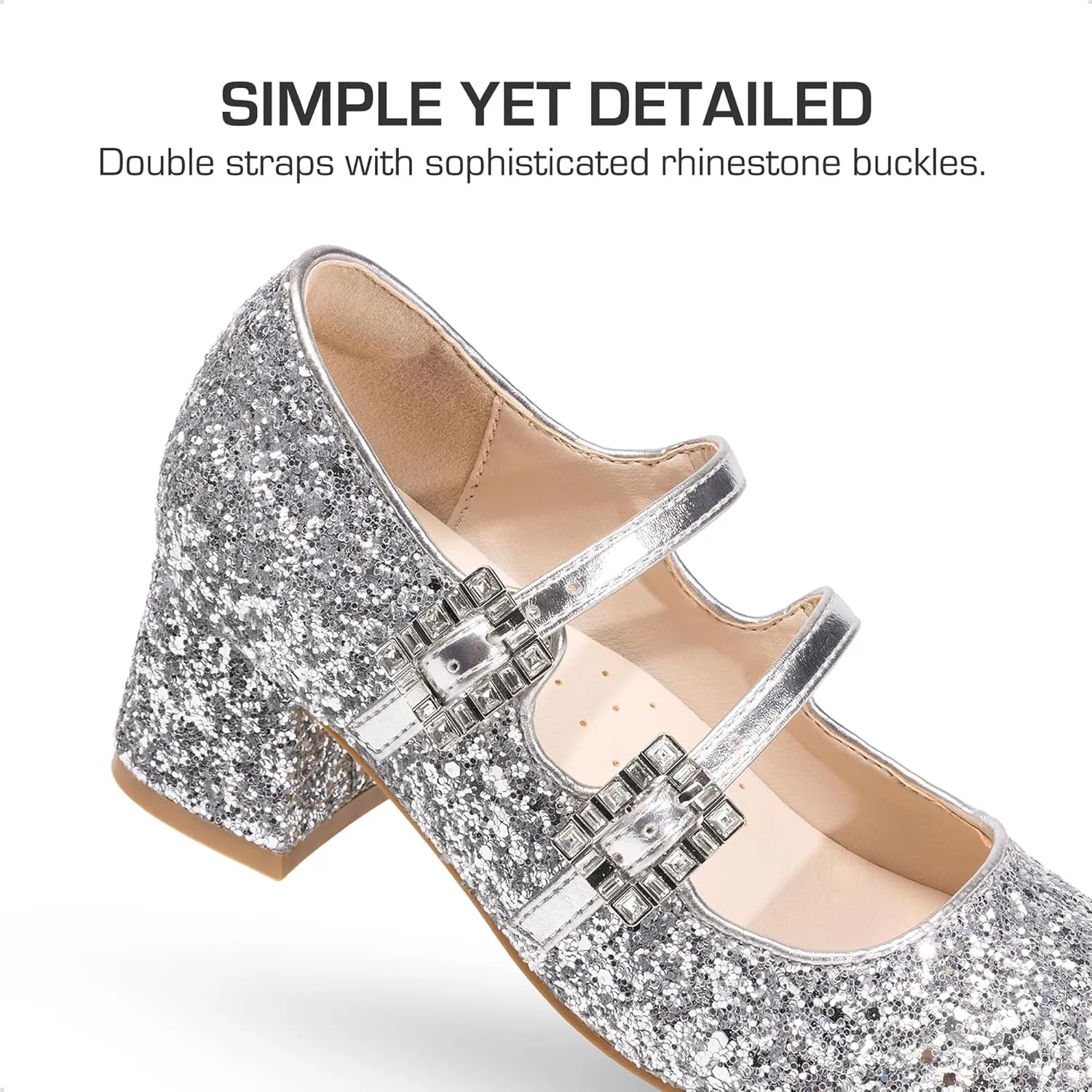 DREAM PAIRS Girls Dress Shoes Mary Jane Double Straps High Heel Easter Wedding Party Church Princess Communion Pumps for Little/Big Kids