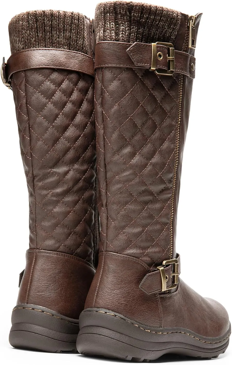 DREAM PAIRS Women's Faux Fur Knee High Boot Round Toe Fall Winter Boots
