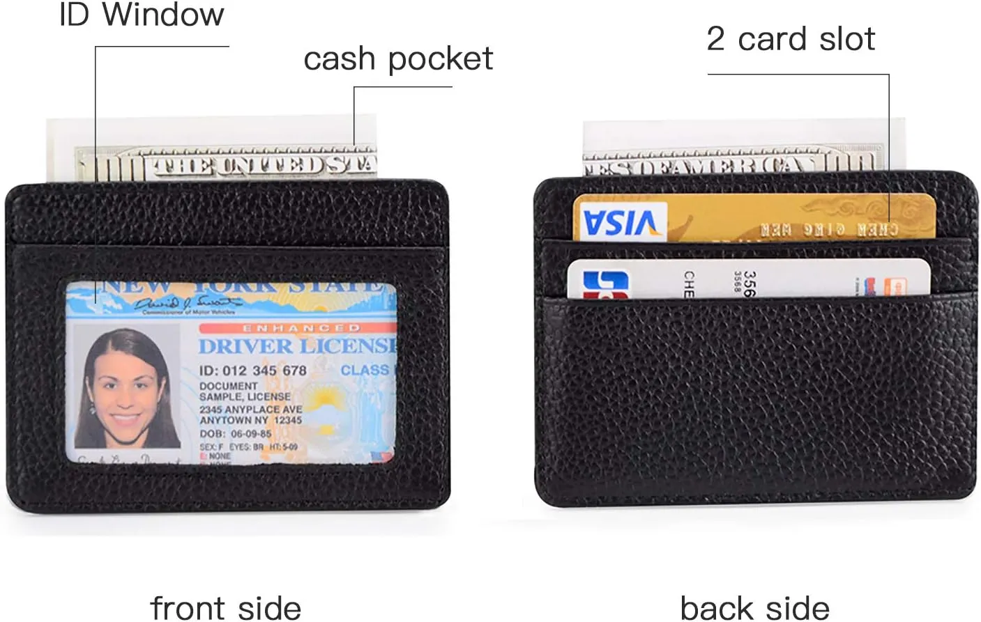 EASTNIGHTS Credit Card Holder Slim Wallet Leather Minimalist Wallet with ID Window