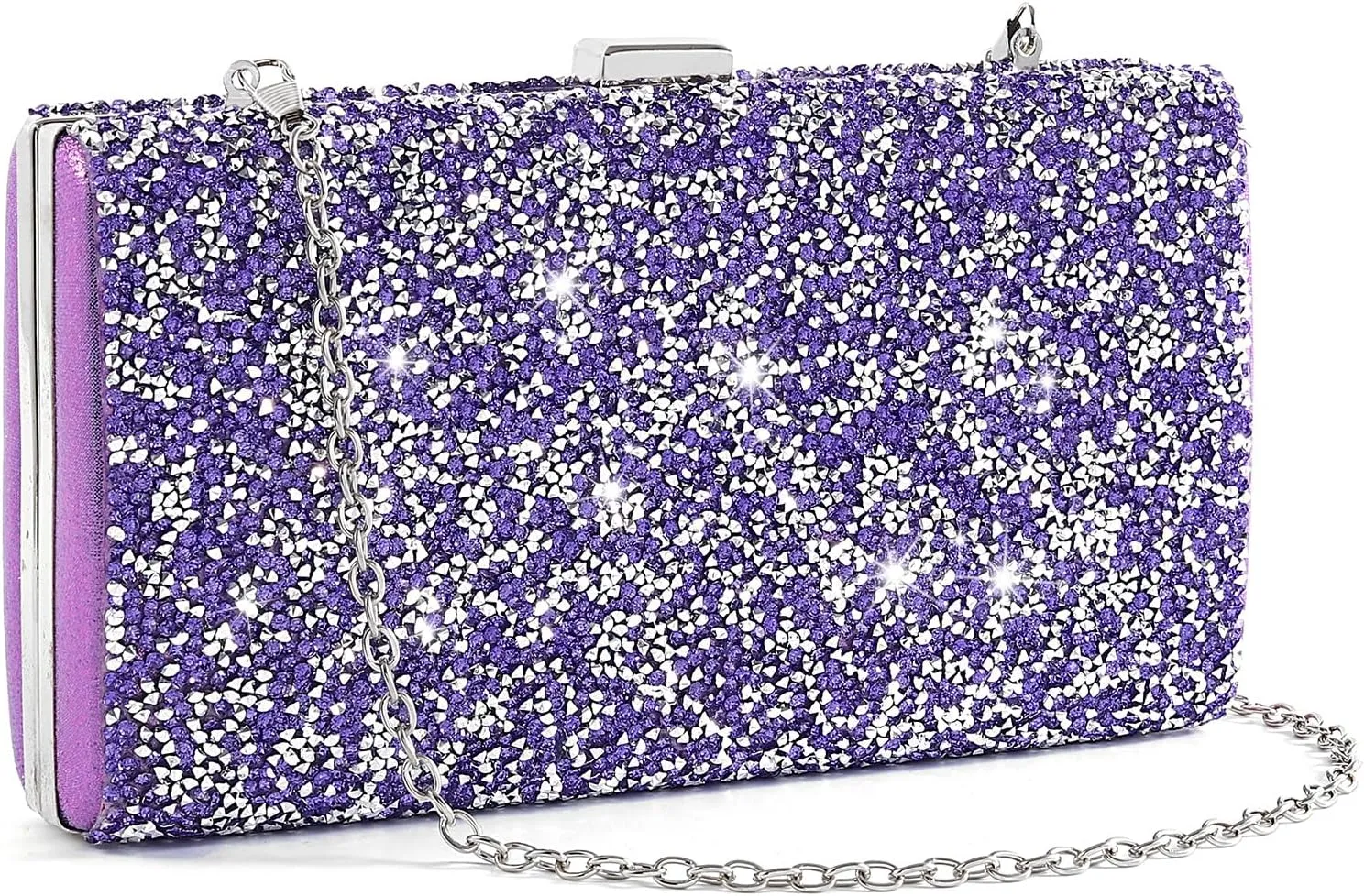 ELABEST Glitter Evening Clutch Bag Double Sided Diamond Bag Crossbody Purse Wedding Party Bag for Women