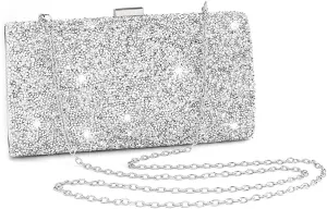 ELABEST Glitter Evening Clutch Bag Double Sided Diamond Bag Crossbody Purse Wedding Party Bag for Women