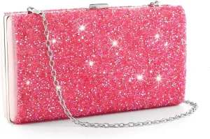 ELABEST Glitter Evening Clutch Bag Double Sided Diamond Bag Crossbody Purse Wedding Party Bag for Women