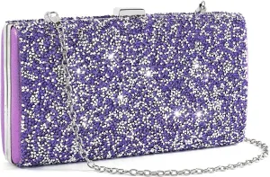 ELABEST Glitter Evening Clutch Bag Double Sided Diamond Bag Crossbody Purse Wedding Party Bag for Women