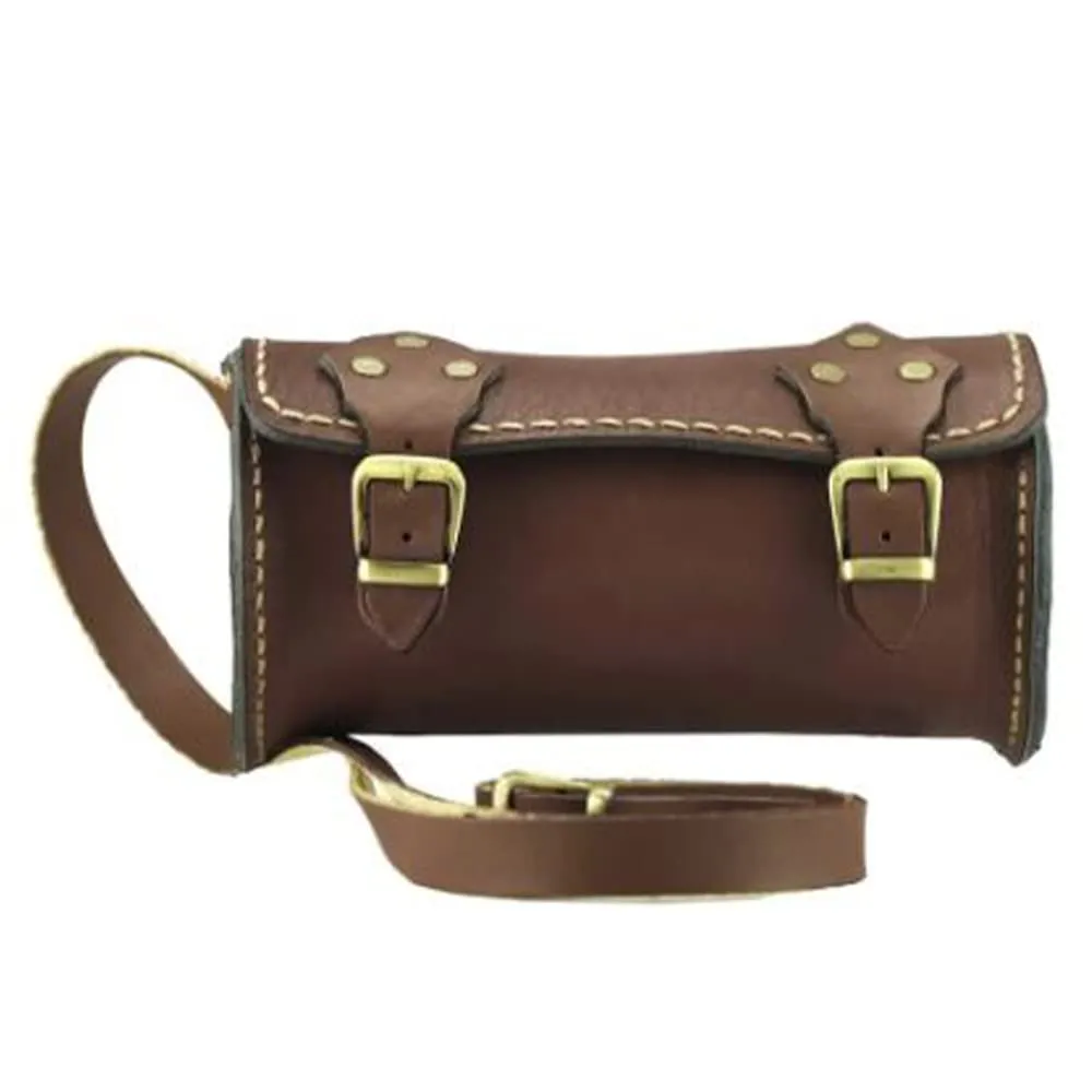 Elegant minimalist leather crossbody bag with cylinder design Handmade original leather crossbody bag (Milky)