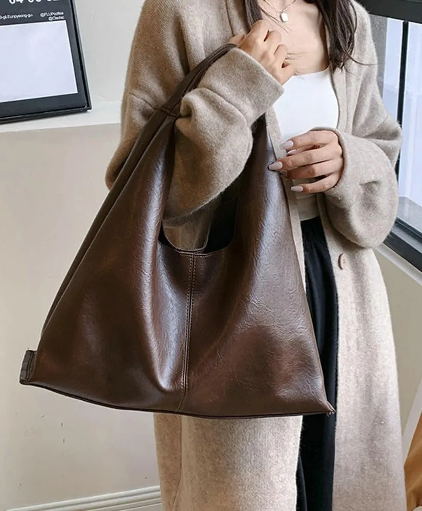 Elegant Shoulder Bags for Women, Large Capacity Handbags, Retro PU Leather Shoulder Wallet, Work Tote Bag 2pcs