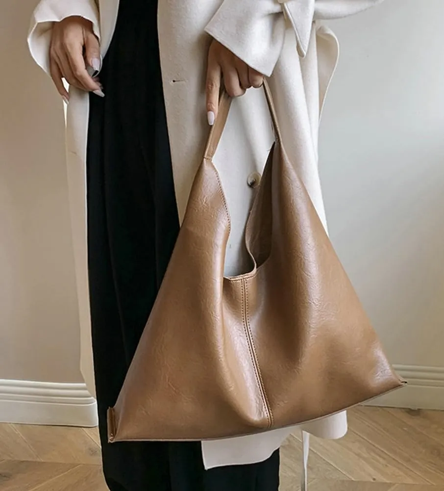 Elegant Shoulder Bags for Women, Large Capacity Handbags, Retro PU Leather Shoulder Wallet, Work Tote Bag 2pcs