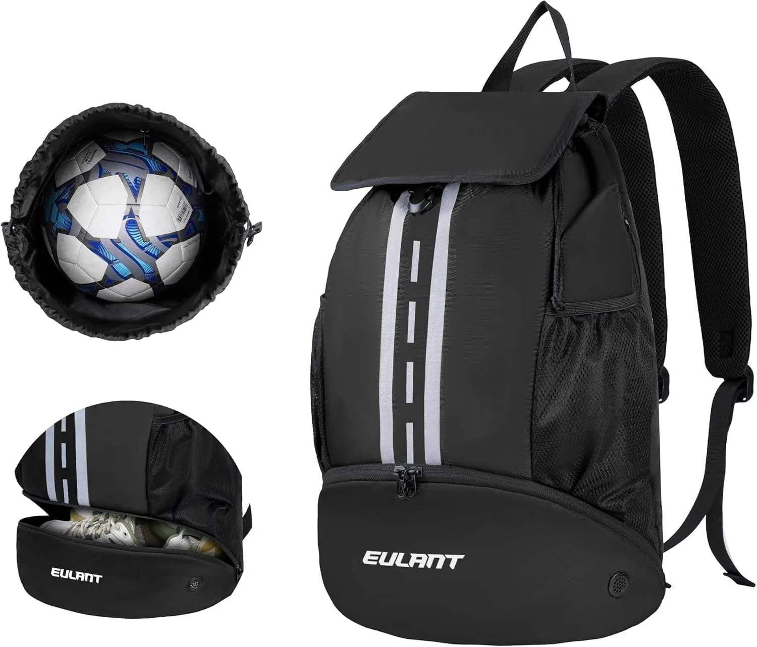 EULANT Soccer Backpack with Shoes Compartment, Waterproof Drawstring Bag for Sport Gym Swim Yoga Travel Football Volleyball