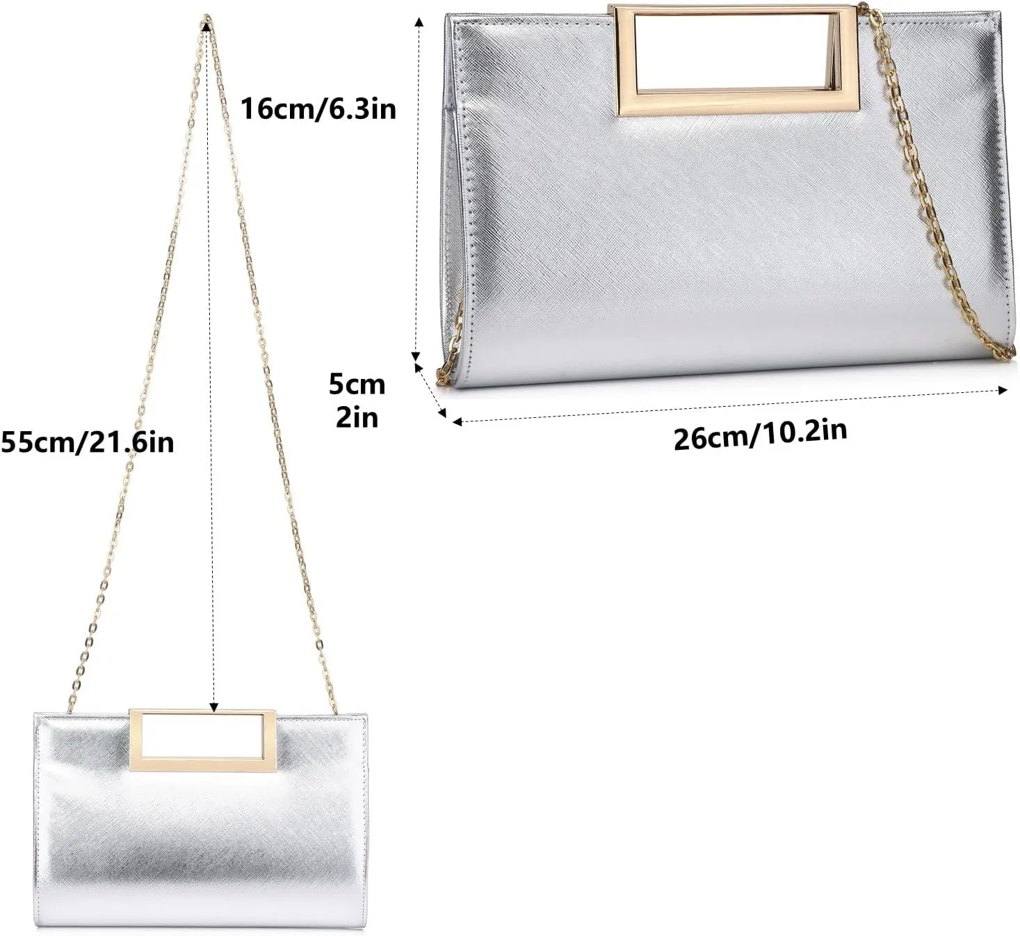 Evening Clutch Purses for Women Formal Party Clutch Bags Cocktail Prom Fashion PU Leather Shoulder Handbags