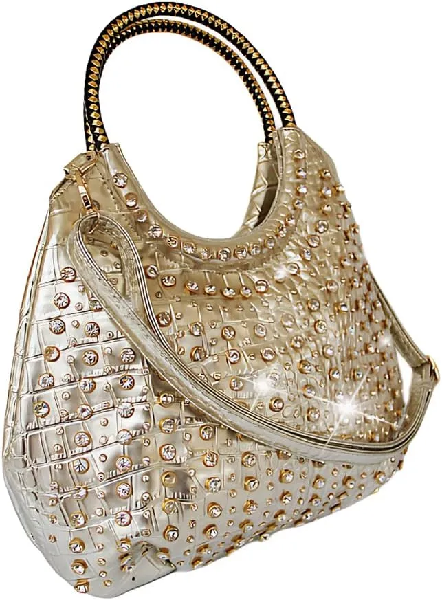 Fashion Diamonds Tote Bag For Women Handbags Leather Hobo Bag Shoulder Bag Rhinestone Messenger Crossbody Bags