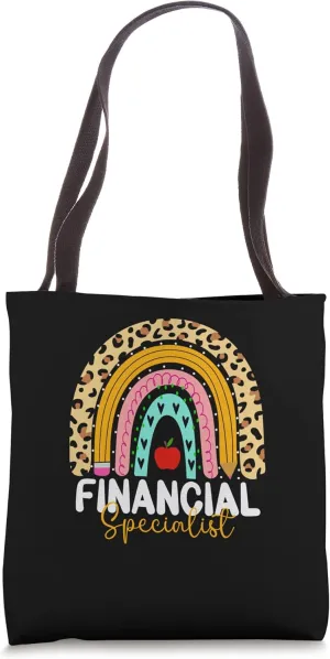 Financial Specialist Leopard Rainbow Finance Back Work Tote Bag