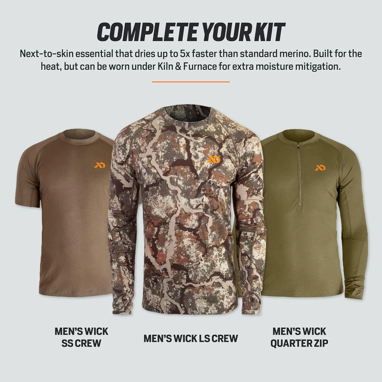 First Lite Men’s Wick Hoody - Merino Wool Ultralight Camo Hunting Base Layer, Quick Dry, UV Protection Hunting Clothing