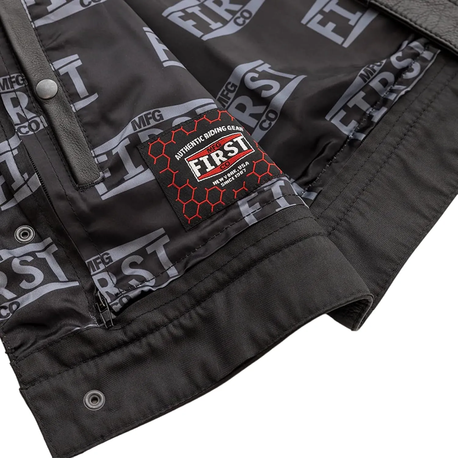 FIRST MFG CO Signature Club Style Leather Vest - Diamond Cowhide Leather, Conceal Carry Pockets, Satin Liner