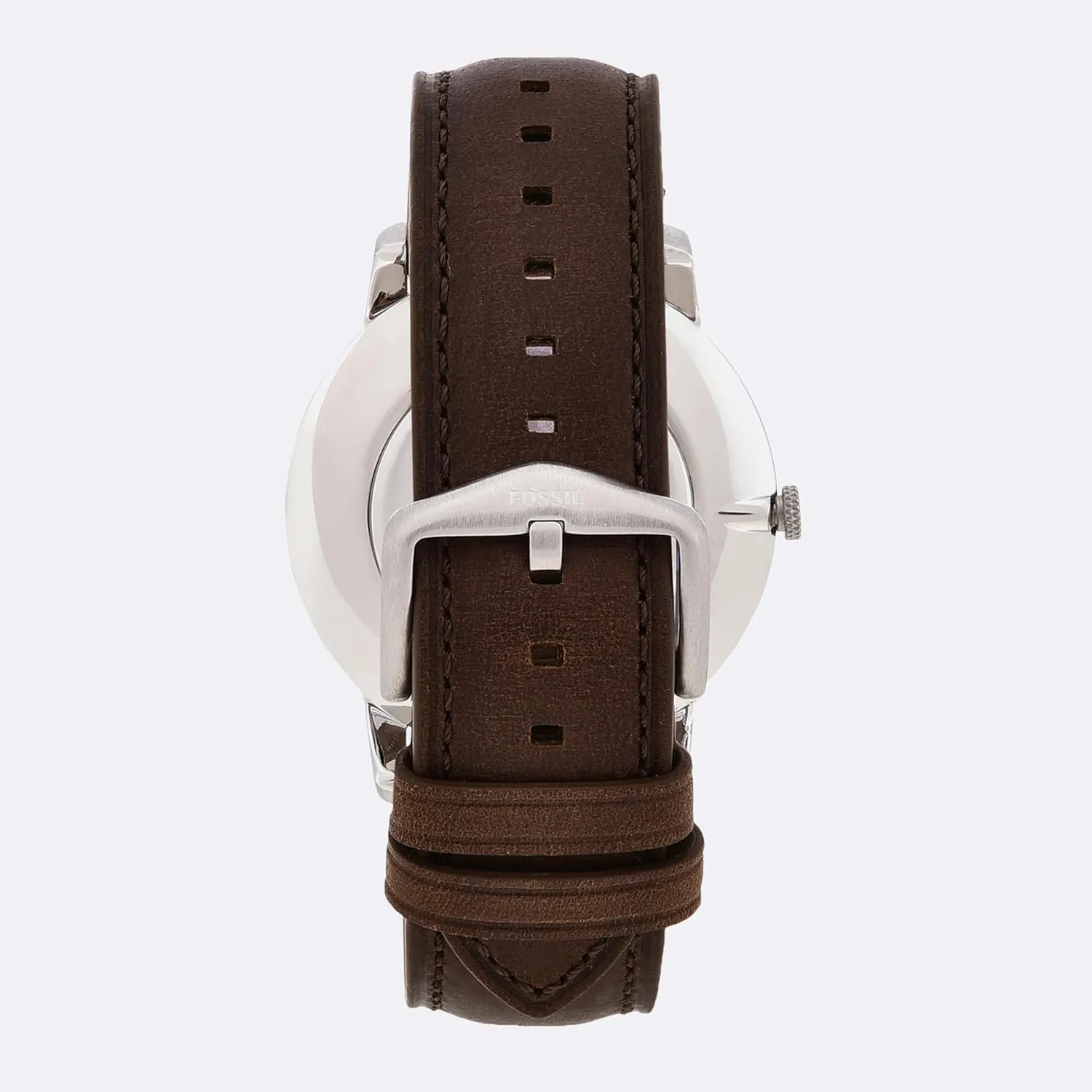 Fossil Men's Minimalist Quartz Stainless Steel and Leather Three-Hand Watch