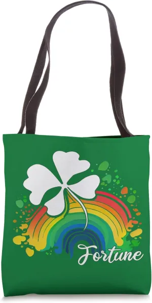 Four-Leaf Clover Rainbow Good Luck Shamrock St Patricks Day Tote Bag